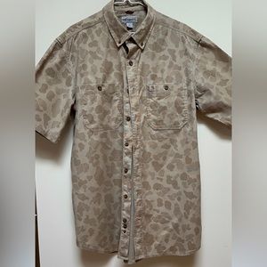 Canvas Duck Camo Carhartt Shirt  - Size Large Tall